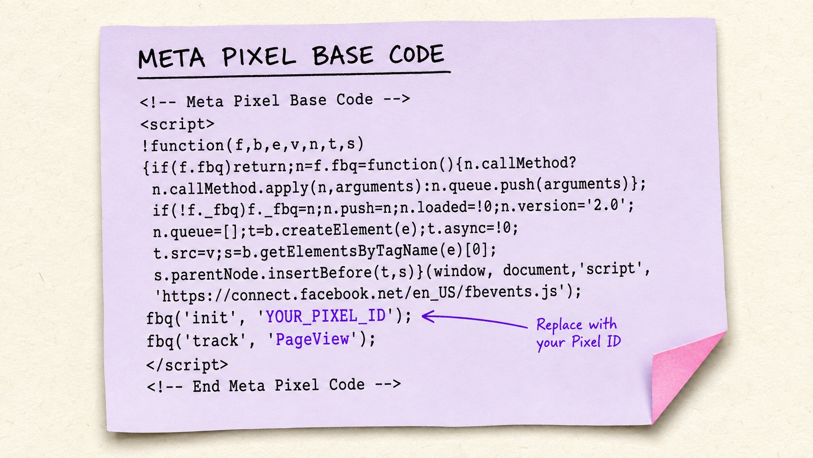 meta pixel code